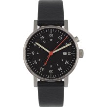 Void Unisex Analog Stainless Watch - Black Leather Strap - Black Dial - V03A-BR/BL/BL
