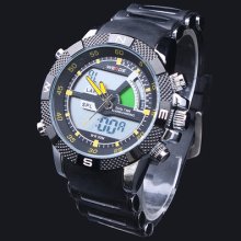 Waterproof Weide Gift Brand Yellow Hands Mens Boys Sport Digital Watch Ff1