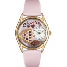 Whimsical Watches C-0310005 Womens Chocolate Lover Pink Leather And Goldtone Watch