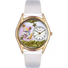 Whimsical Watches C-0420006 Womens Carousel Lavender Leather And Goldtone Watch