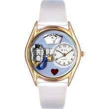 Whimsical Watches C-0610002 Whimsical Womens Nurse White Leather Watch