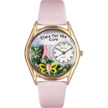 Whimsical Watches C-1110002 Whimsical Womens Time For The Cure Pink Leather Watch