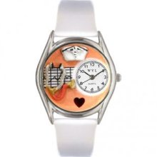 Whimsical Watches S0610033 Nurse Orange White Leather And Silvertone Watch