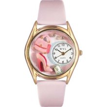 Whimsical Womens Shopper Mom Pink Leather Watch #557291