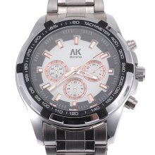 White Ak-homme Mens Stainless Steel Chronograph Super Cool Sport Watch Ak259