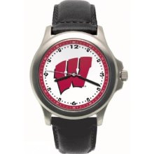 Wisconsin Badgers Mens Rookie Leather Watch