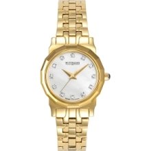 Wittnauer Ladies 12 Diamond Gold-tone White Dial 27mm Watch 11p13
