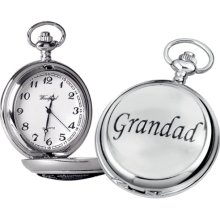 Woodford Quartz Pocket Watch, 1903/Q, Men's Chrome-Finished Grandad Pattern With Chain (Suitable For Engraving)