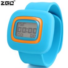 Zgo Men's Candy Color Rubber Band Sports Digital Watch Unisex Wrist Watch 1pc