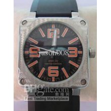 01-92 Men's Watch Automatic Ross Watch Black Dial Rubber Strap Sport