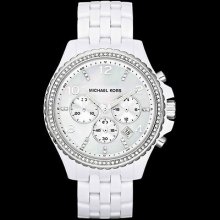 100% Autentic Michael Kors Women's Quartz Chronograph White Dial Watch Mk5489