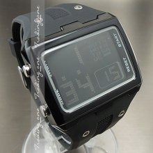 12/24 Week Clock Stopwatch Hours Date Alarm Led Rubber Men Wrist Watch Ah126
