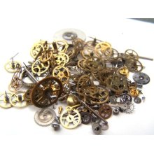 150+ Lot 10g Steampunk Watch Parts Pieces Vintage Antique Gears Cogs Wheels