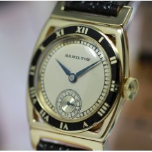 1929 Hamilton Piping Rock Solid 14k Yellow Gold Watch