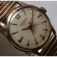 1950' Wittnauer Men's Automatic 10K Gold Swiss Made Watch w/ Gold Bracelet