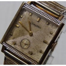 1966 Bulova Men's Swiss 17Jwl 10K Gold Textured Dial Watch w/ Bracelet