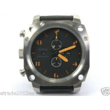 278 Parnis Flightdeck 50mm Lefty Quartz Chrono Watch Orange Makring