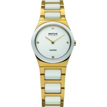 32230-701 Bering Time Ladies Ceramic White Gold Watch
