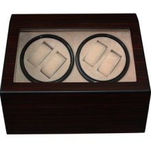 4 + 6 Ebony Walnut Wood Watch Winder Storage Display Case Box Automatic Rotation