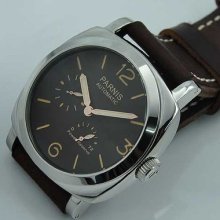 47mm Parnis Coffee Dial Number Power Reserve Automatic Mechanical Men's Watch