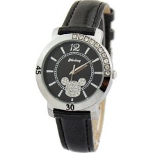 51034 Diamond Case Unique Design 60m Display Leather Quartz Ladies Watches