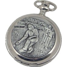 A E Williams 4819Sk Bowling Mens Mechanical Pocket Watch With Chain