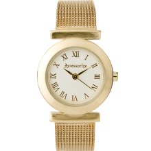 Accessorize Ladies Gold Mesh Bracelet Watch Gold