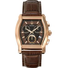 Accutron 64B112 Watch Stratford Mens - Brown Dial Rose Gold Finish Case Quartz Movement