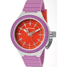 Activa Watches Women's Red Dial Purple Polyurethane Purple Polyuretha