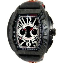 Adee Kaye Mens Black Ionic Oversized Big Numerals Chronograph Ak7230-mipb-white