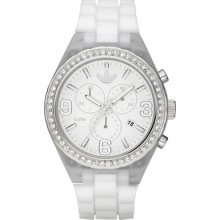 Adidas Adh2527 Cambridge White Chronograph Glitz Multifunction Watch