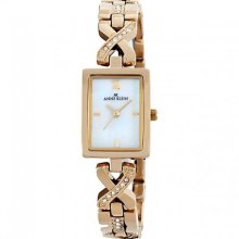 AK Anne Klein Women's 10-9424MPGB Swarovski Crystal gold-Tone Bracelet Watch