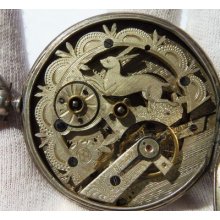Amazing Antique Silver Pocket Watch For Chinese Market C1850's.unusual Movement.