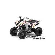 AMR Racing - Yamaha Raptor 350 ATV Graphics (All Years) - Ed Hardy Love Kills - White ATV Graphic Decal Kits