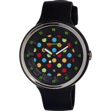 Appetime Unisex Sparkling Analog Plastic Watch - Black Rubber Strap - Multicolor Dial - APPSVJ320062