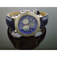 Aqua Master Round 40MM 20 Diamond Watch Blue Face