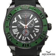 Aquaswiss Chronograph Swiss Movement Men's Watch Swissport Green/black/black
