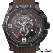 Aquaswiss Vessel Chronograph Swiss Movement Men's Watch Black/brown/black