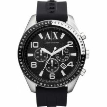 Armani Exchange Black Silicone Chronograph Mens Watch