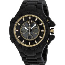 Armani Exchange Chronograph Analog-digital Black Silicone Mens Watch Ax1194