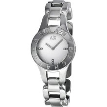 Armani Exchange White Crystals Dial Stainless Steel Ladies Watch Ax4094