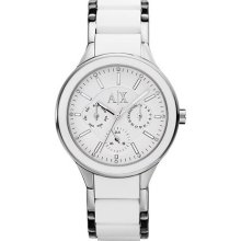 Armani Exchange White Dial Stainless Steel Ladies Watch AX5125 ...