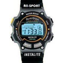 Armitron Men`s All Sport Instalite Watch W/ Resin Strap & Hourly Chime