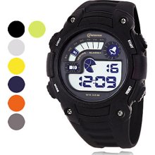 Assorted Color Men's Water Resistant PU Digital Automatic Casual Watches