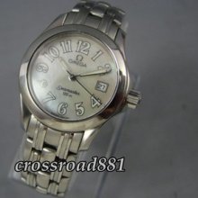 Auth Ladies Omega Seamaster Limited Edition Shell Dial Wrist Cal1424 Watch Great