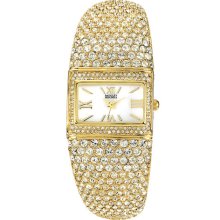 Badgley Mischka Square Crystal Bangle Watch