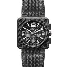Bell & Ross Men's Aviation BR01 Black Carbon Fiber Dial Watch BR01-94‐Carbon Fiber