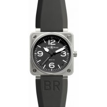 Bell and Ross Aviation Heritage Steel and Black Automatic Wrist Watch