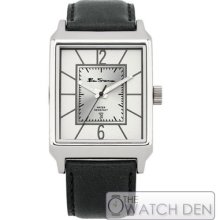 Ben Sherman - Men's Black Leather Silver Dial Watch - R946