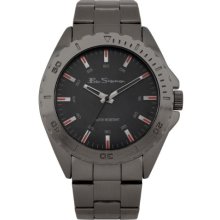 Ben Sherman Men's Quartz Watch With Black Dial Analogue Display And Grey Stainless Steel Plated Bracelet R960